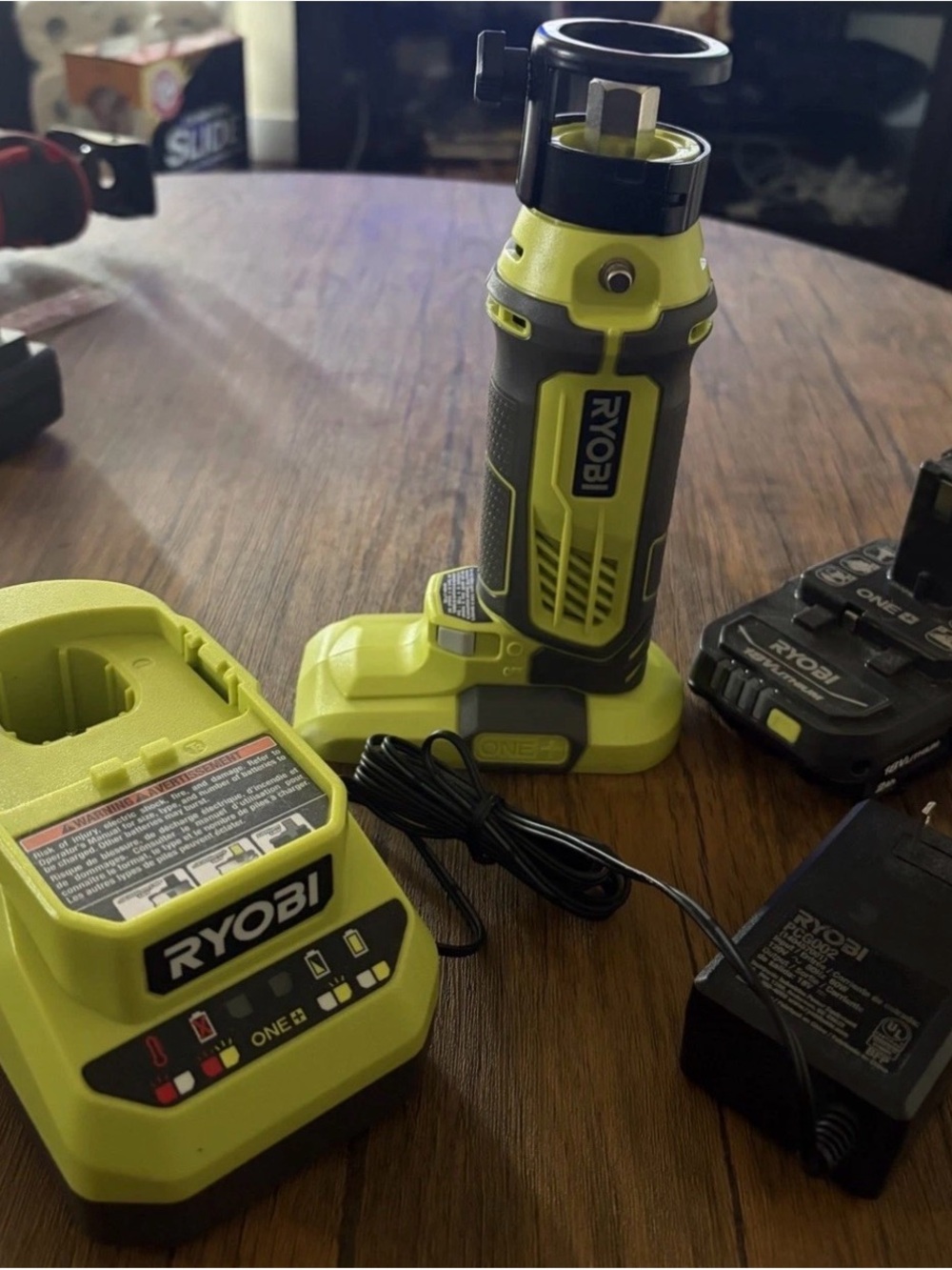 Ryobi ONE+ 18V Cordless Right Angle Attachment - High-Visibility Yellow